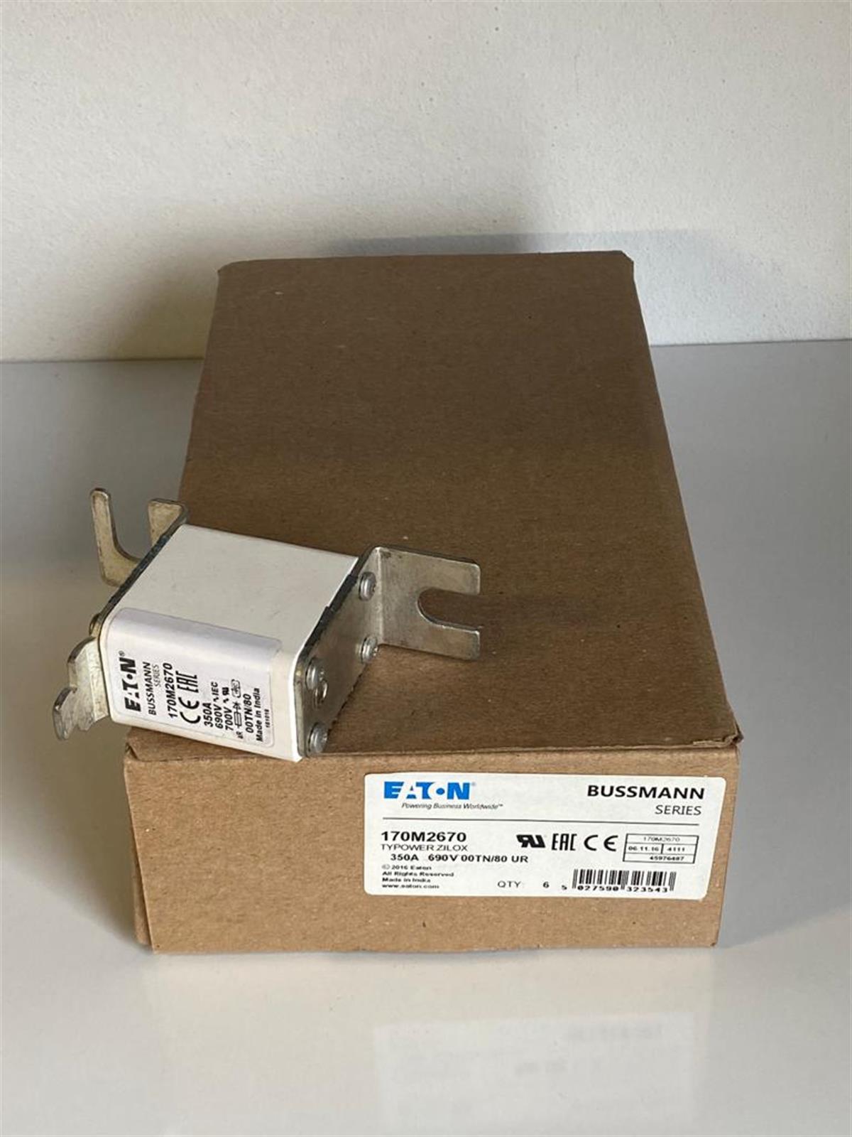 Eaton Bussmann170M2670 Fuse 350A 690V 00TN/80 AR UR Bussmann170M2670 Fuse 350A 690V 00TN/80 AR UR Bussmann