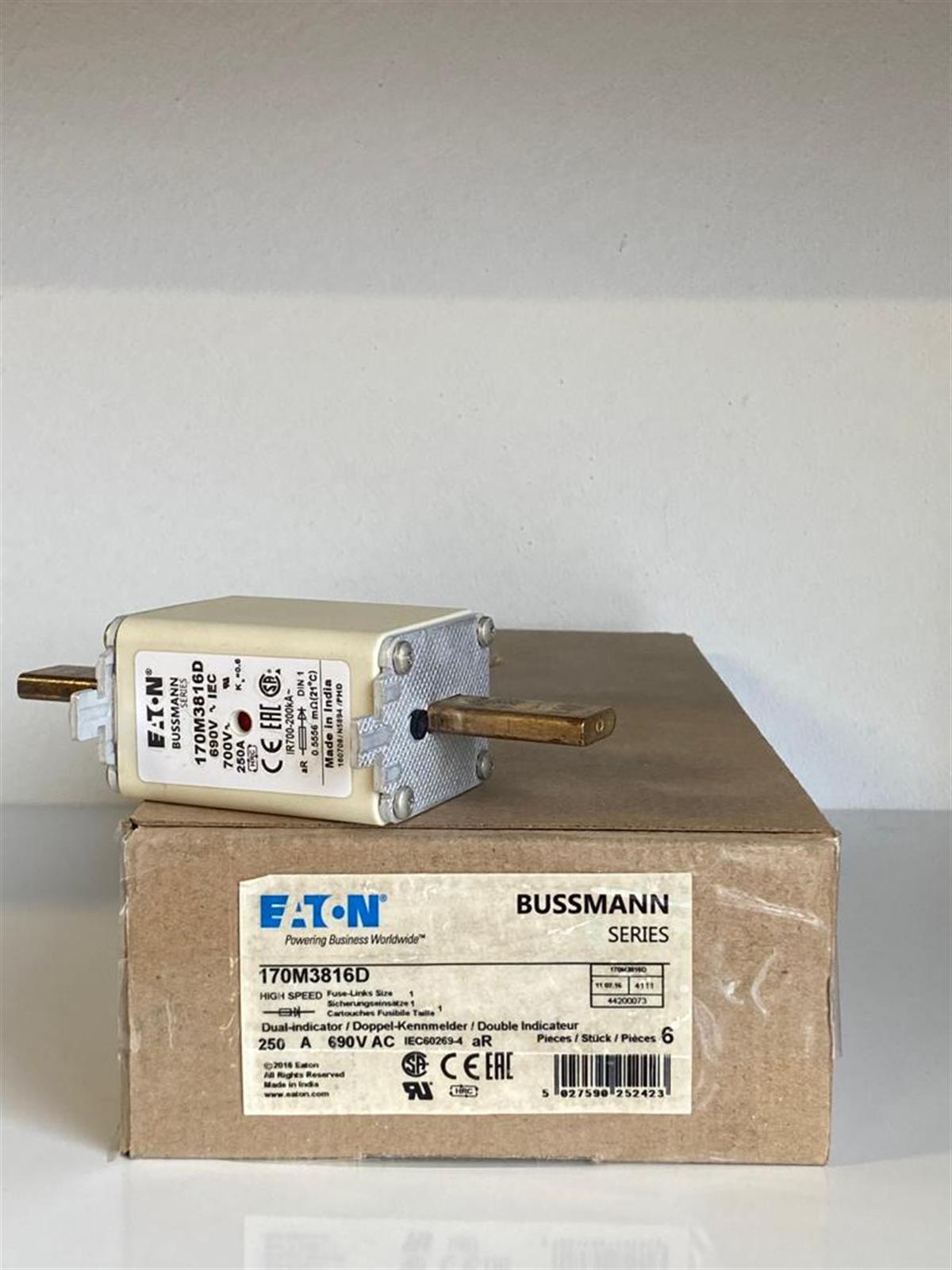 Eaton Bussmann170M3816D FUSE 250A 690V aR DIN 1 HSDNH  Bussmann170M3816D FUSE 250A 690V aR DIN 1 HSDNH  Bussmann