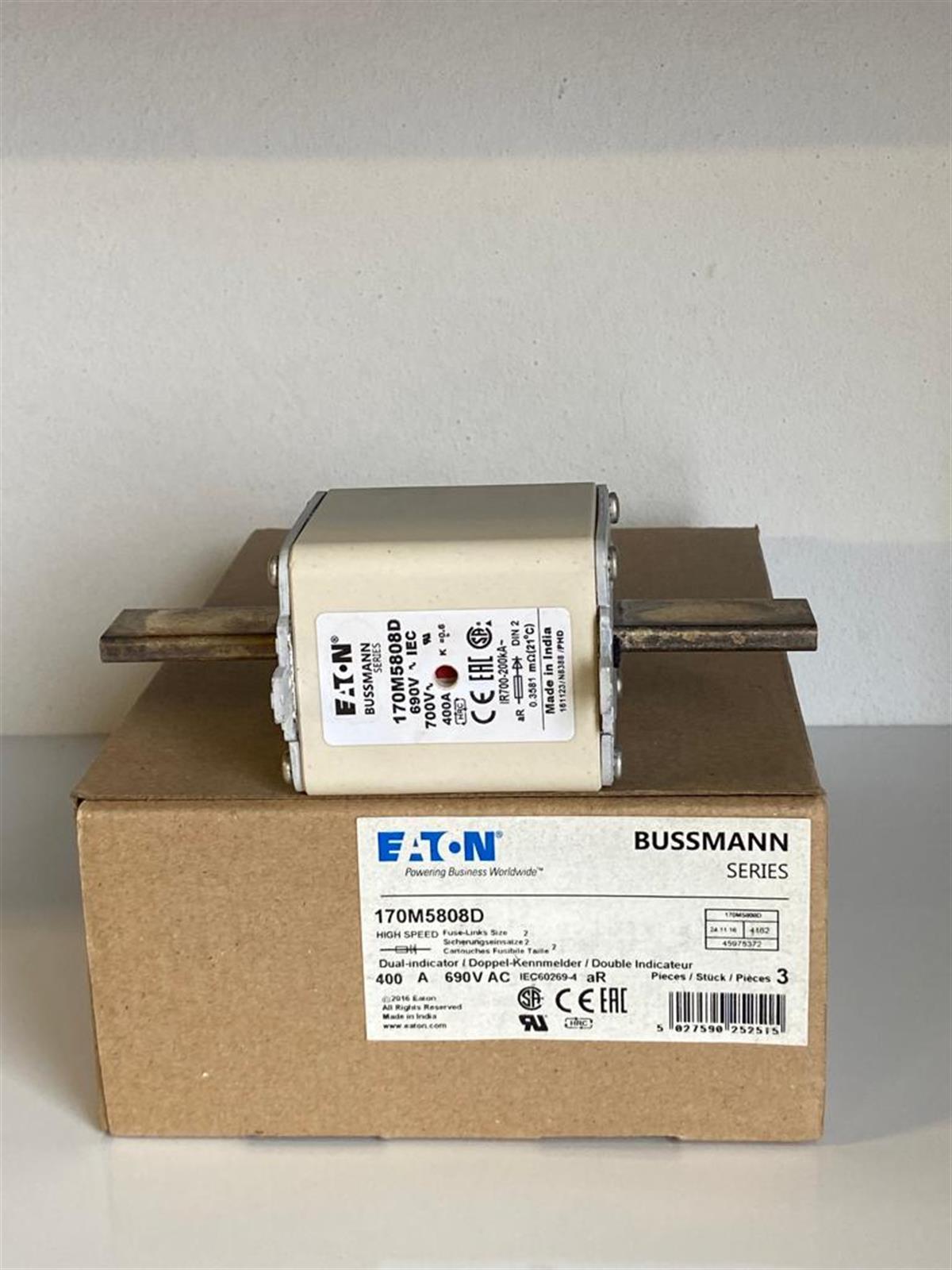Eaton Bussmann170M5808D FUSE 400A 690V aR DIN 2 HSDNH Bussmann170M5808D FUSE 400A 690V aR DIN 2 HSDNH Bussmann