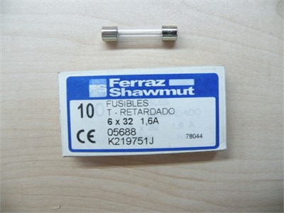 *10 ADET FİYATIDIR* Cam Sigorta 250V T 6X32 1,6A / 30 Adet Stok