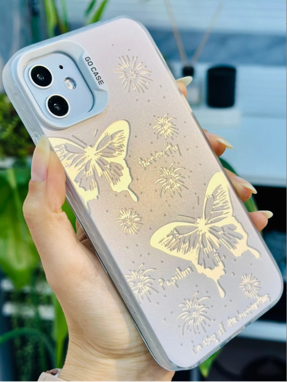  Iphone 11 Uyumlu (12 Görünümlü) KÖŞELİ Parmak İzi Bırakmaz Baskılı Metalik ELECTRO Silikon Kılıf