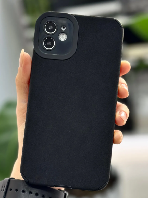  Iphone 11 Uyumlu Alcantara Tasarımlı Esnek Silikon Kılıf