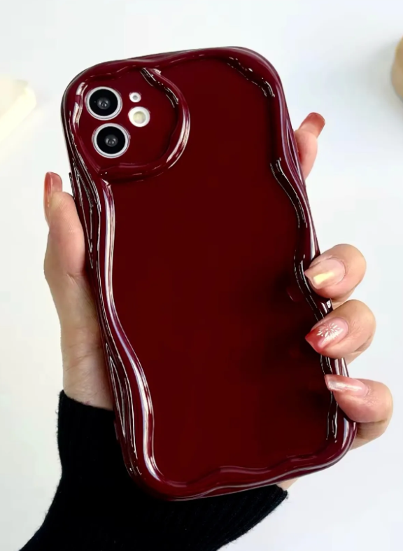  Iphone 11 Uyumlu Darbe Önleyici DALGALI BORDO ANTİŞOK Silikon Kılıf