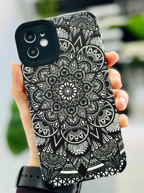  Iphone 11 Uyumlu Kaplama MANDALA Tasarımlı Esnek Silikon Kılıf