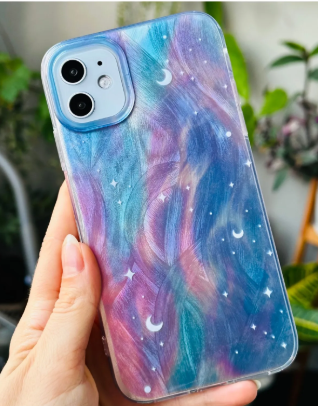  Iphone 11 UYUMLU Shine Gökyüzü Renk Geçişli Parlak Silikon Korumalı Kılıf