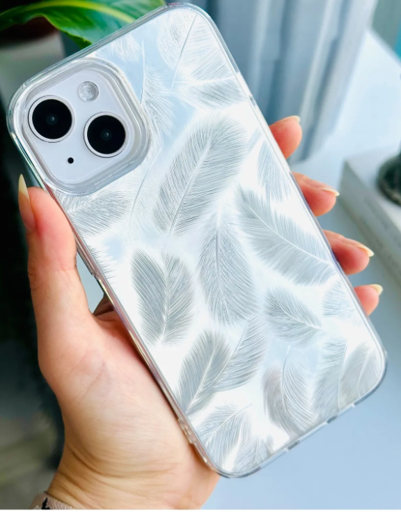  Iphone 13 - 14 - 15 Uyumlu Shine Tüy Renk Geçişli Parlak Tasarımlı Silikon Kılıf