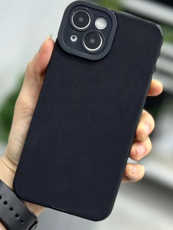  Iphone 13 - 14 ve 15 Uyumlu Alcantara Tasarımlı Esnek Silikon Kılıf