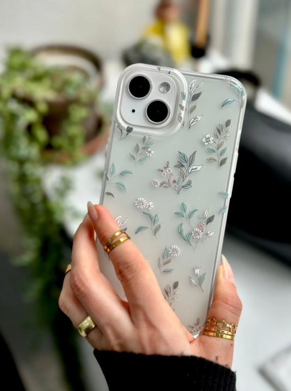  Iphone 13 - 14 ve 15 Uyumlu Darbe Önleyici Mat Şeffaf Baskılı Silikon Kılıf