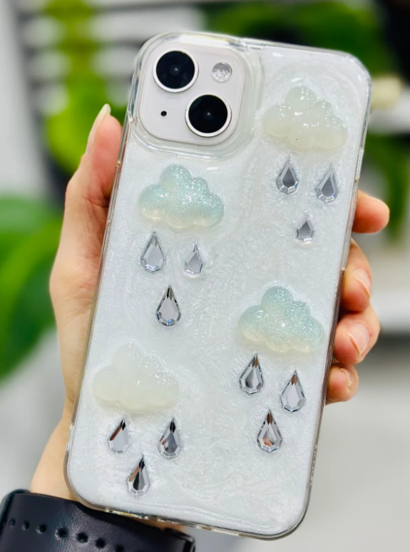  Iphone 13 - 14 ve 15 Uyumlu EPOKSİ BULUT Oyuncak Tasarımlı Esnek Silikon Kılıfı