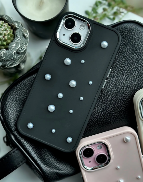  Iphone 14 Plus - 15 Plus Uyumlu Pearl Tasarımlı Oyuncaklı Silikon Kılıf