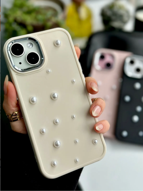  Iphone 14 Plus - 15 Plus Uyumlu Pearl Tasarımlı Oyuncaklı Silikon Kılıf