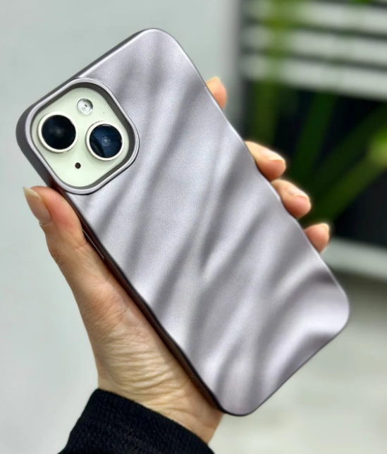  Iphone 14 PLUS VE 15 PLUS Uyumlu 3d Wave Kabartma Mat Silikon Kılıf