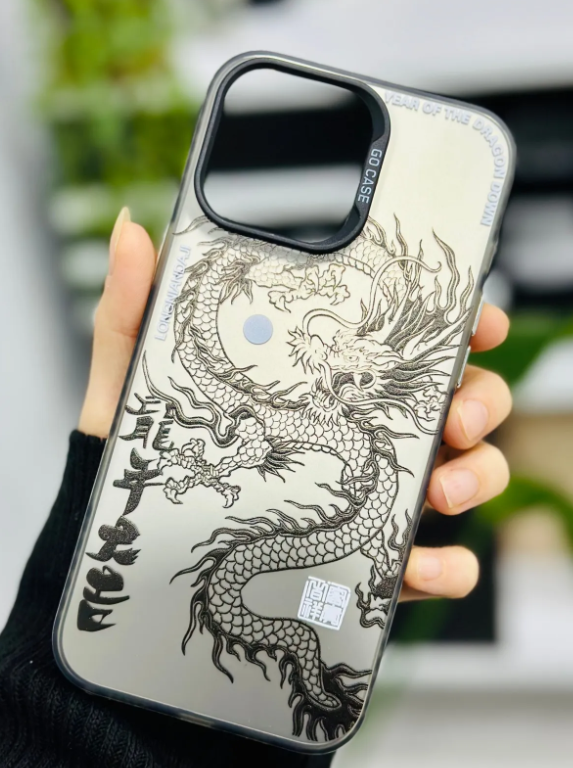  Iphone 16 Promax Metalik Electro Ejder Tasarımlı Silikon Kılıf