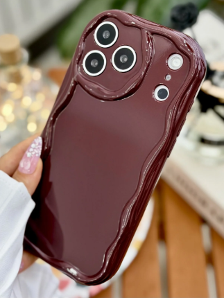 Iphone 17 Promax Uyumlu Darbe Önleyici DALGALI BORDO ANTİŞOK Silikon Kılıf