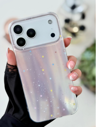  Iphone 17 Promax Uyumlu Shine Yıldız Renk Geçişli Parlak Tasarımlı Silikon Kılıf