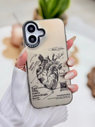  Iphone 17 Uyumlu Parmak İzi Bırakmaz Baskı Desenli Metalik ELECTRO Silikon Kılıf