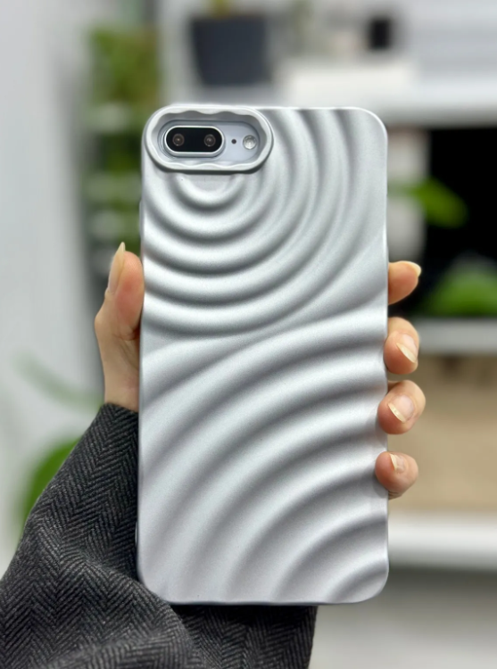  Iphone 7 PLUS VE 8 PLUS Uyumlu 3d Aurora Kabartma Mat Silikon Kılıf