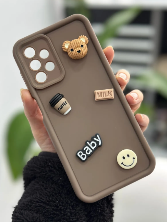  Samsung Galaxy A32 Uyumlu Çikolata Baby Tasarımlı Oyuncaklı Silikon Kılıf