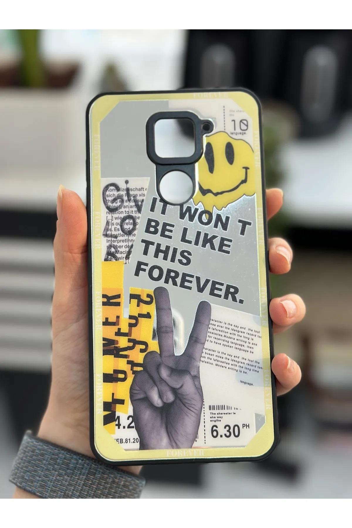  Xiaomi Redmi Note 9 Uyumlu Aynalı Forever Tasarımlı Silikon Kılıf