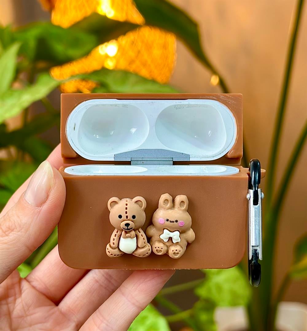 Airpods Pro - Airpods Pro2 Uyumlu AYICIK Tasarımlı Kalın Silikon Kılıf