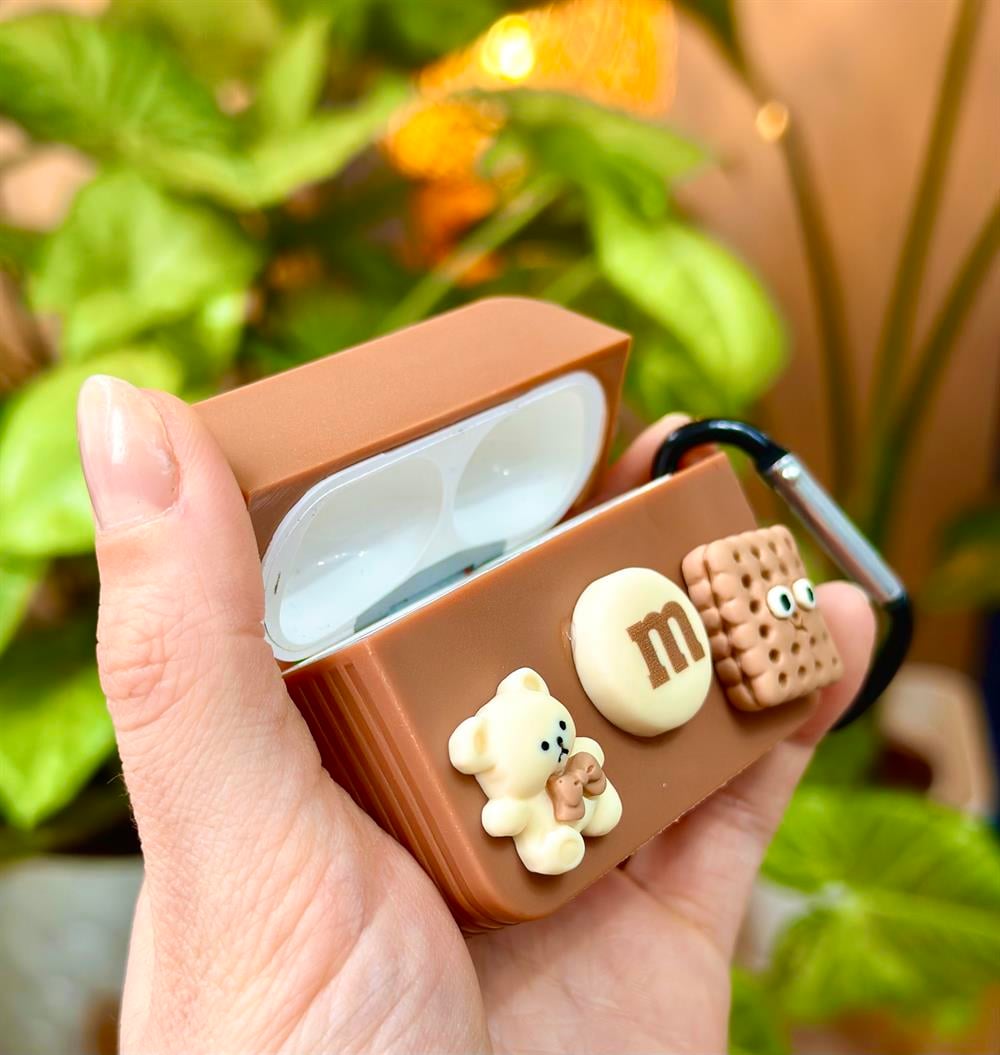 Airpods Pro - Airpods Pro2 Uyumlu BİSKÜVİ AYICIK Tasarımlı Kalın Silikon Kılıf
