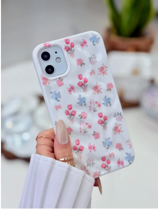 Iphone 11 Uyumlu 3D Kabartma LALE Desenli Darbe Önleyici Korumalı Silikon Kılıf
