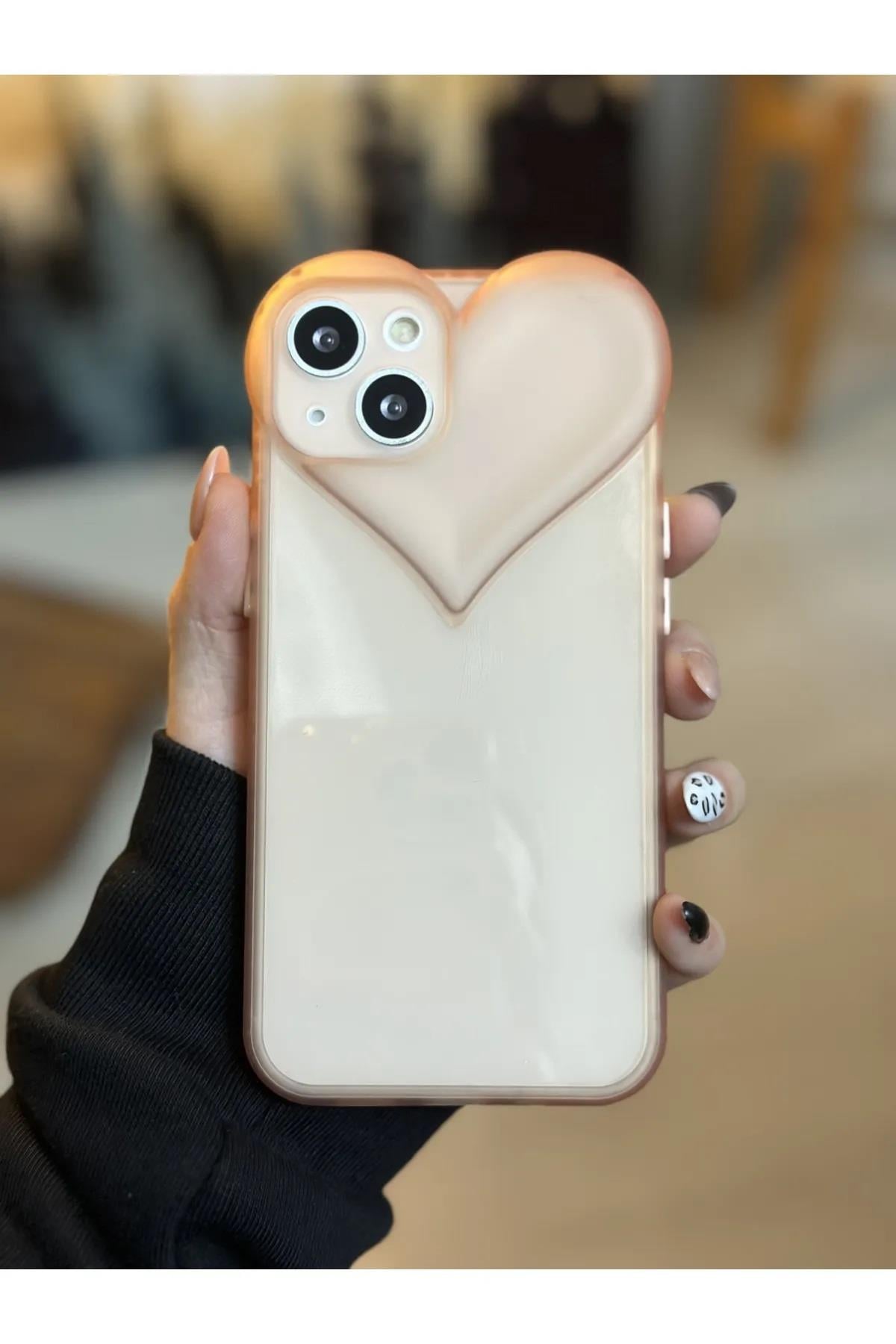 Iphone 13 Ve 14 Uyumlu Kalp Model Şeffaf Kılıf