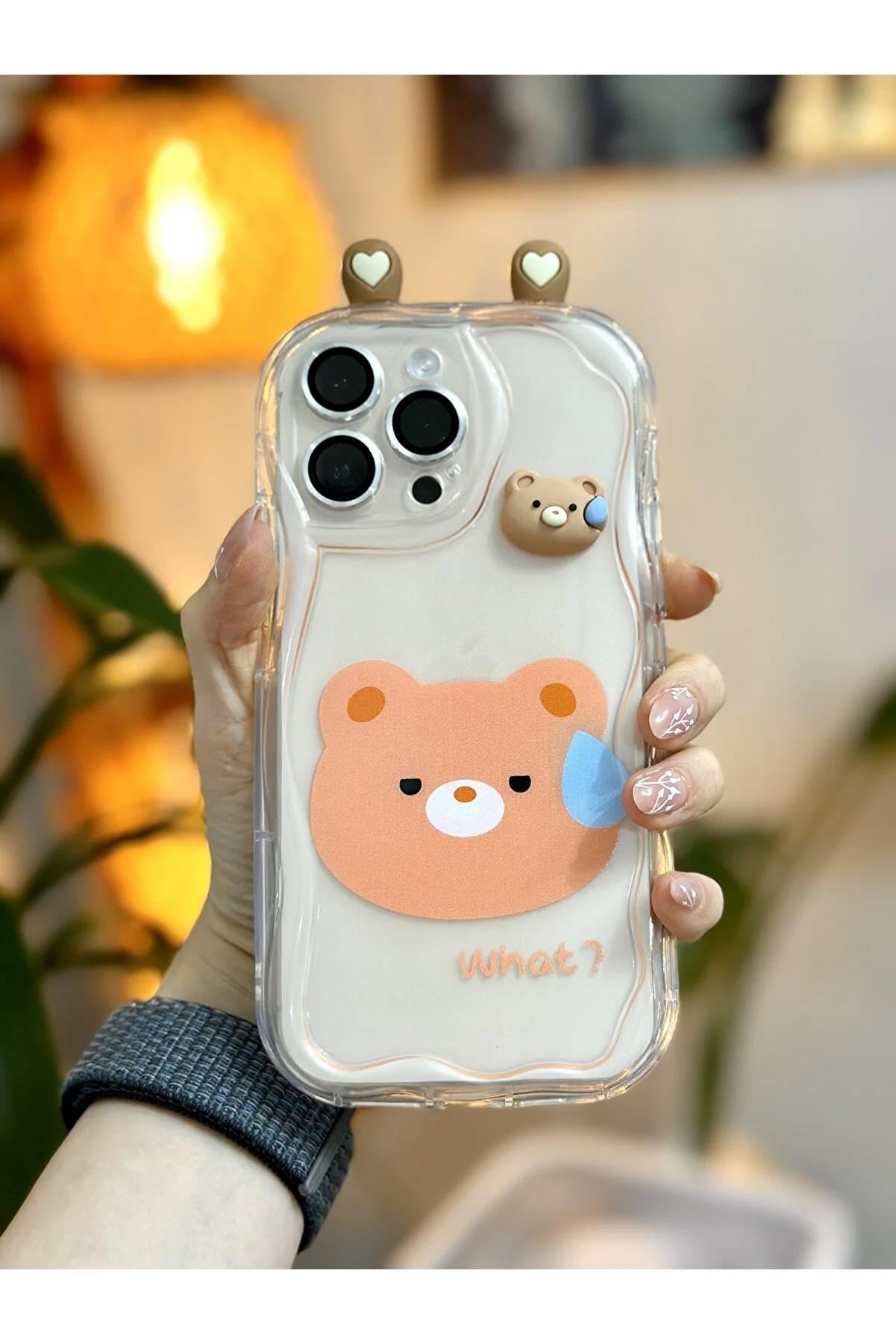 Iphone 14 PRO Uyumlu Kulaklı Oyuncaklı Tasarımlı Silikon Kılıf