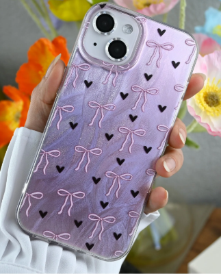 Iphone 15 - 14 - 13 Uyumlu Shine Fiyonk Renk Geçişli Parlak Tasarımlı Silikon Kılıf