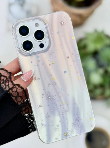 Iphone 16 Promax UYUMLU Shine Yıldız Renk Geçişli Parlak Silikon Korumalı Kılıf
