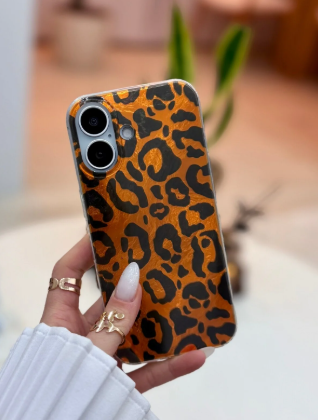 Iphone 17 Uyumlu Shine LEOPAR Renk Geçişli Parlak Tasarımlı Silikon Kılıf