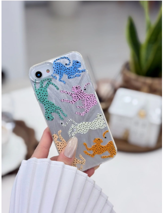 Iphone 7 - 8 - Se 2020 - Se 2022 Uyumlu Shine RENKLİ LEOPAR Renk Geçişli Esnek Silikon Kılıf
