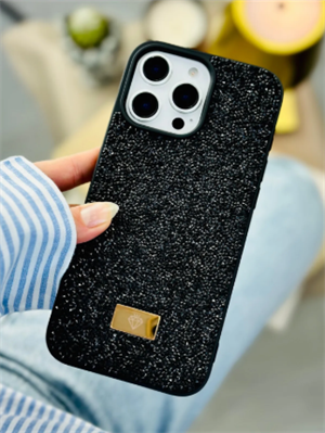  Iphone 14 Promax Uyumlu ELMAS Tasarımlı Taşlı Işıltılı Parlak Pırlanta Silikon Kılıf