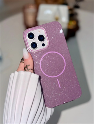  Iphone 14 Promax Uyumlu Glitter Magsafe Özellikli Işıltılı Simli Silikon Kılıf
