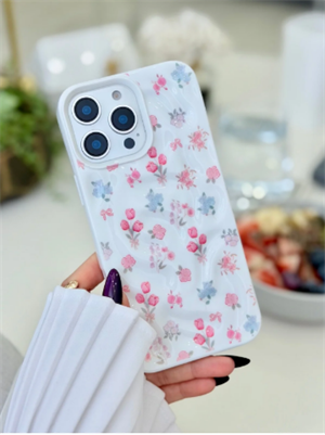 Iphone 14 Promax Uyumlu Baskı 3D Kabartma Lale Tasarımlı Esnek Silikon Koruyucu Kılıf