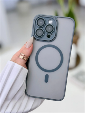 Iphone 14 Promax Uyumlu Magsafe Özellikli Mat Şeffaf Pürüzsüz Doku Korumalı Silikon Kılıf