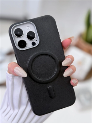 Iphone 14 Promax Uyumlu MAGSAFE Özellikli Parmak İzi Bırakmaz Deri Görünümlü Koruyucu Silikon Kılıf