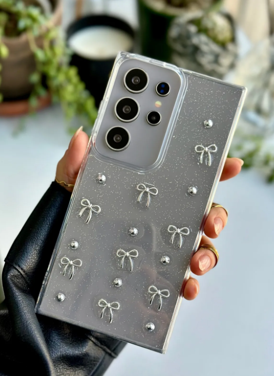  Galaxy S24 ULTRA Uyumlu 3d Mini Fiyonk Tasarımlı Oyuncaklı Silikon Kılıf