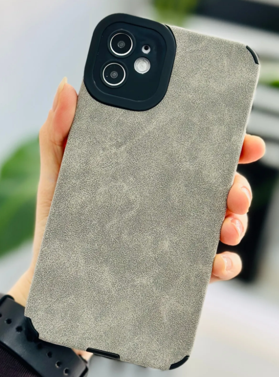  Iphone 11 Uyumlu Alcantara Tasarımlı Esnek Silikon Kılıf