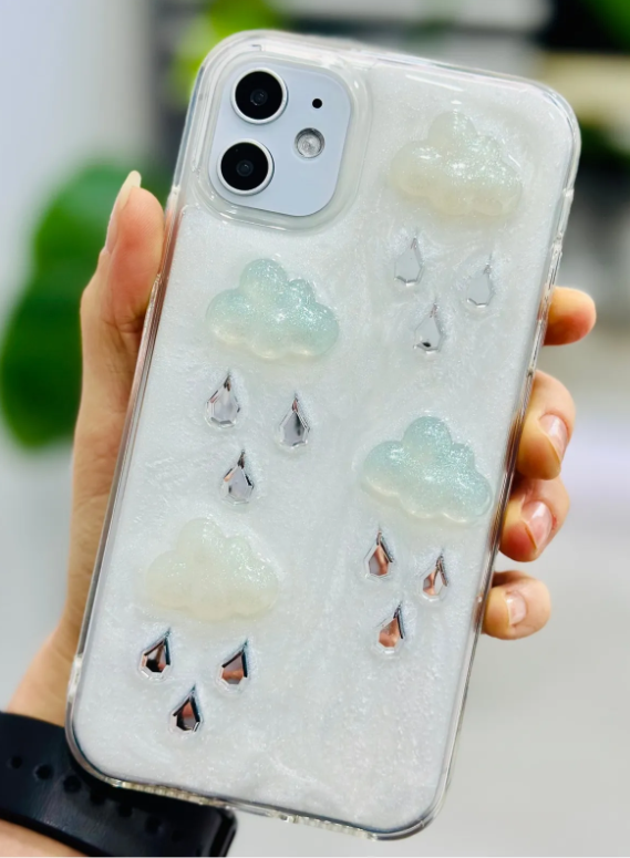  Iphone 11 Uyumlu EPOKSİ BULUT Tasarımlı Oyuncaklı Esnek Silikon Kılıf
