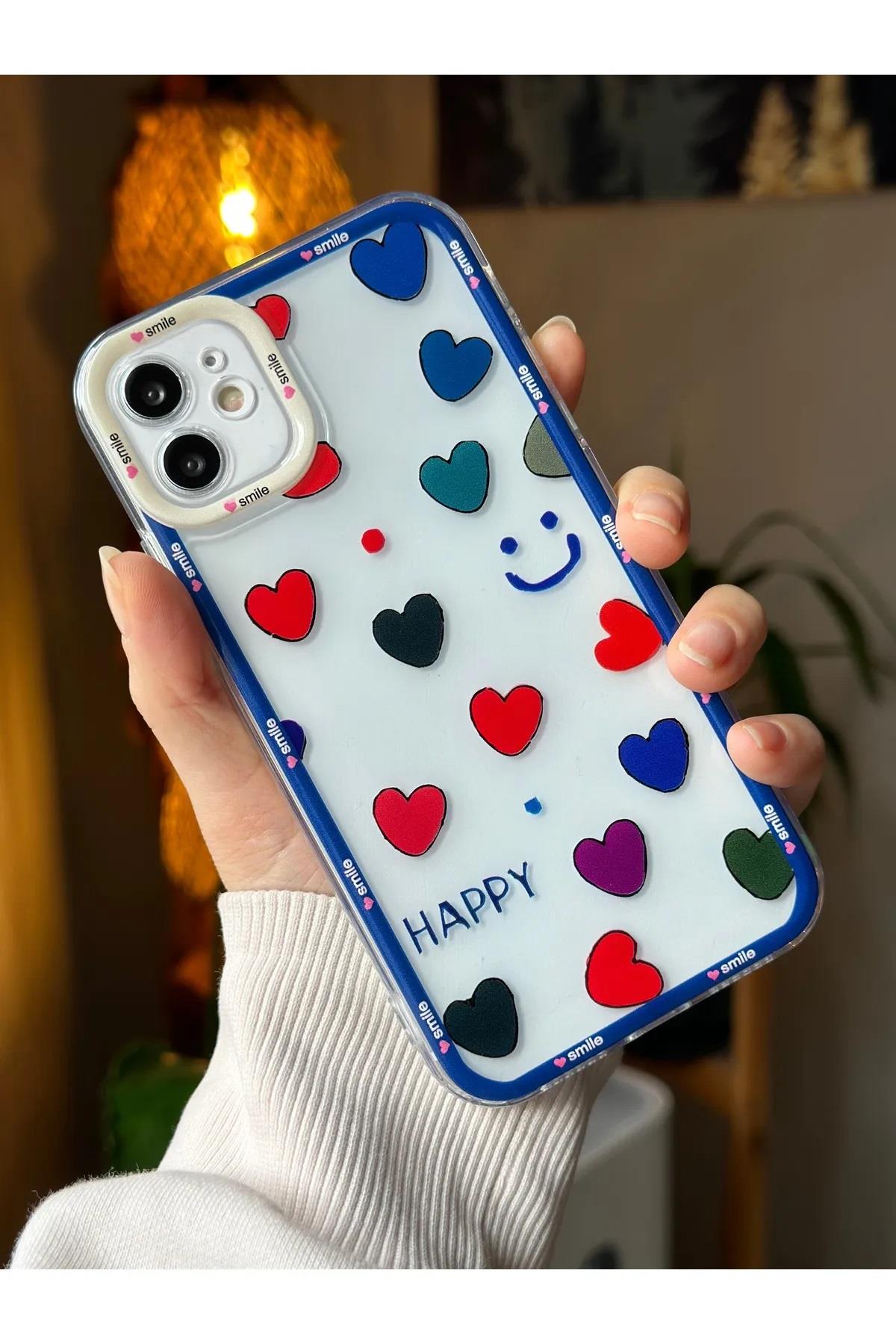  Iphone 11 Uyumlu HAPPY Baskılı Şeffaf Kılıf