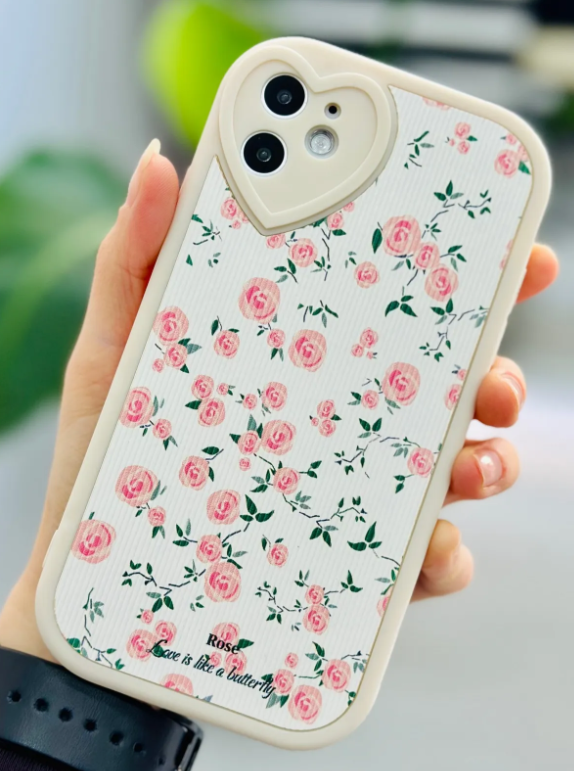  Iphone 11 Uyumlu Kaplama MİNİ ÇİÇEK Tasarımlı Esnek Silikon Kılıf
