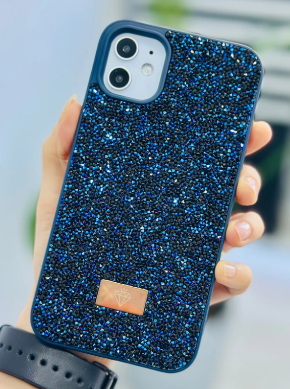  Iphone 12 ve 12 Pro Uyumlu ELMAS Tasarımlı Taşlı Işıltılı Parlak Pırlanta Silikon Kılıf