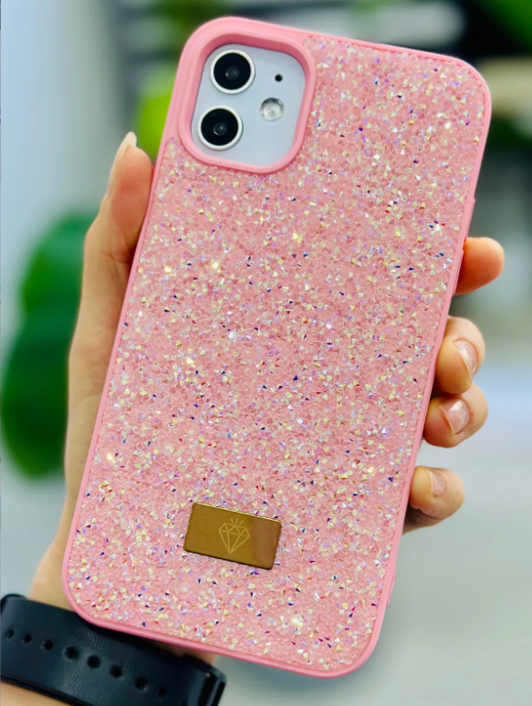  Iphone 12 ve 12 Pro Uyumlu ELMAS Tasarımlı Taşlı Işıltılı Parlak Pırlanta Silikon Kılıf