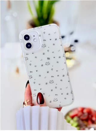  Iphone 12 ve 12 Pro Uyumlu Mat Baskı Mini Kedi Parmak İzi Bırakmaz Şeffaf Kılıf