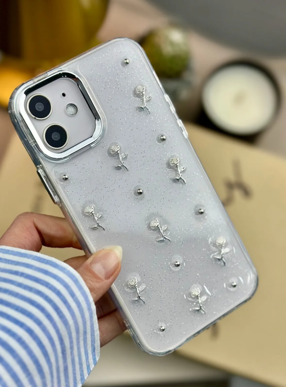  Iphone 12 ve 12 Pro Uyumlu Mini Gül Tasarım Oyuncaklı Esnek Silikon Kılıf
