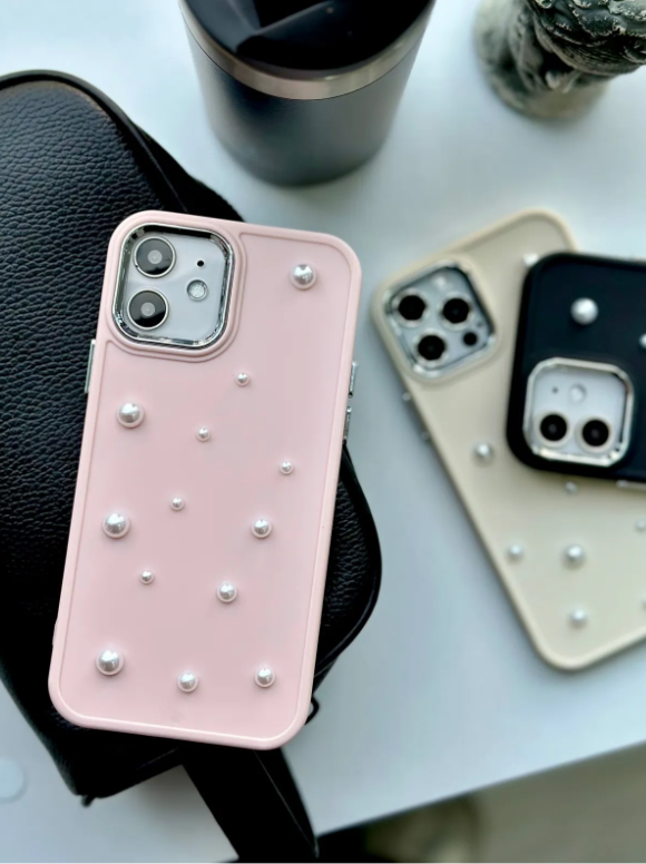  Iphone 12 ve 12 Pro Uyumlu Pearl Tasarım Oyuncaklı Esnek Silikon Kılıf