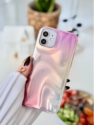  İphone 12 Ve 12 Pro Uyumlu Renk Geçişli Shine Saten Tasarım Kılıf