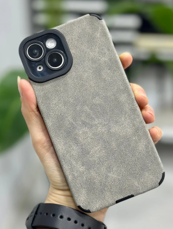  Iphone 13 - 14 ve 15 Uyumlu Alcantara Tasarımlı Esnek Silikon Kılıf