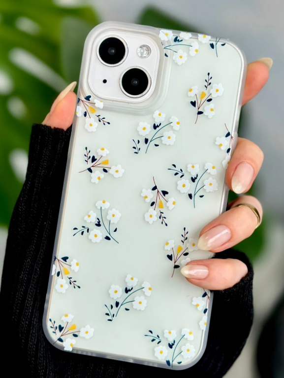 Iphone 13 - 14 ve 15 Uyumlu Darbe Önleyici Mat Şeffaf Baskılı Silikon Kılıf